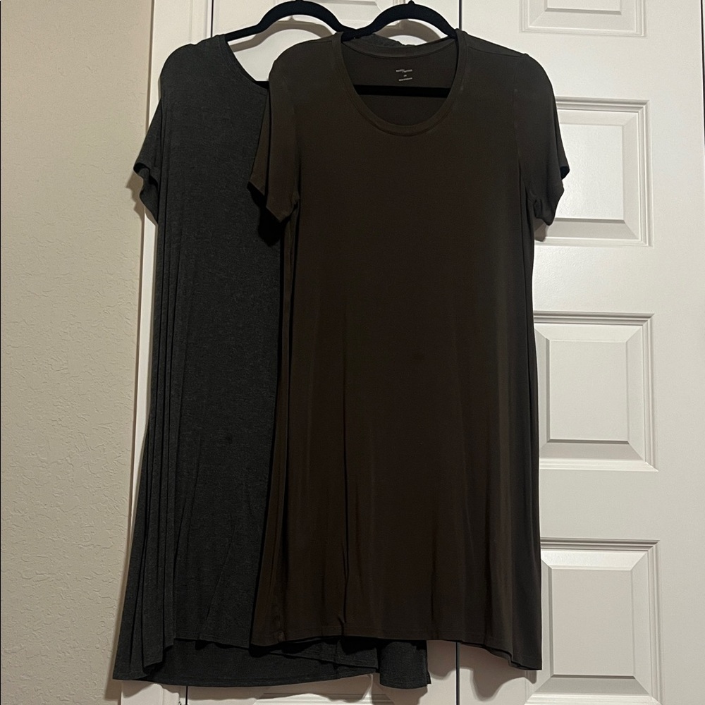 Amazon Essentials & Daily Ritual Women's Mini Dresses in Charcoal and Olive